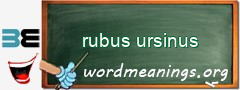 WordMeaning blackboard for rubus ursinus